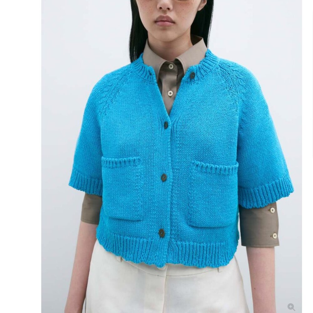 CORDERA Cotton Pockets Top , Ceruleo